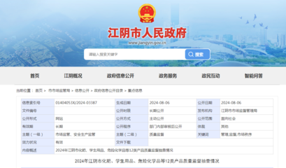 2024年江阴市严控产品质量 12类产品监督抽查公报揭晓，日用化学用品安全有保障